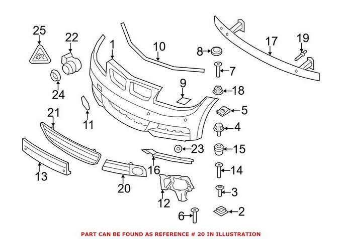 BMW Fog Light Trim = Front Driver Side 51118045449